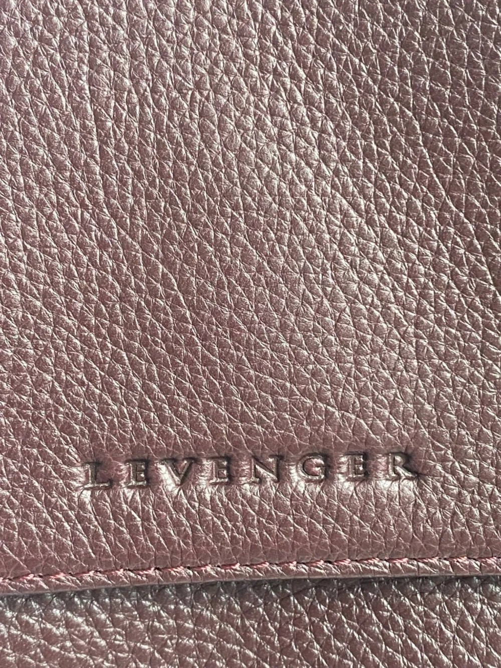 Levenger Burgundy Nylon Leather Backpack Drawstring Lightweight Travel Work Bag